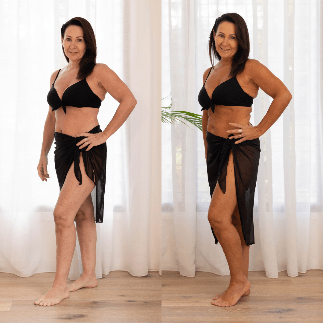 Cacao Tanning Mousse Eco by Sonya before after full body results
